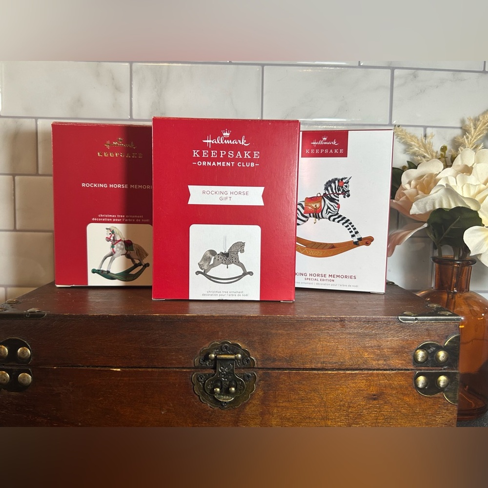 Hallmark Keepsake Special Edition Club Exclusive Horse Pony Ornament Set of 3